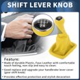 thumbnail image 3 of Unique Bargains 5 Speed Manual Gear Shifter Knob with Cover, Automotive Gearbox Stick Shifter Lever Knob for VW Bora 1999-2005 Plastic Faux Leather Yellow Black, 1 Pc, 3 of 6