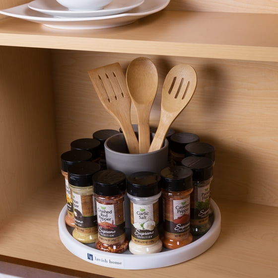 Lazy Susan Turntable Spice Rack- Rotating Cabinet, Shelf ...