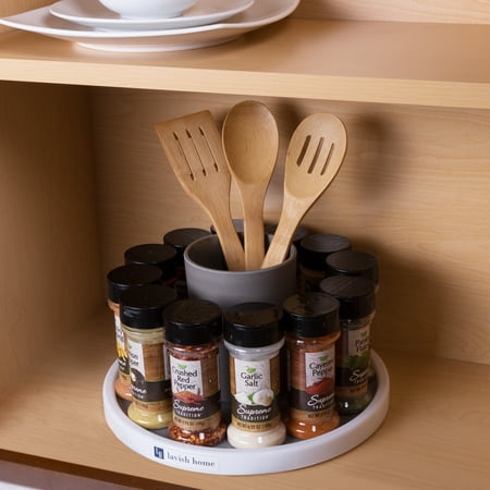 Lazy Susan Turntable Spice Rack Rotating Cabinet Shelf And