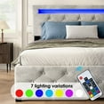 thumbnail image 3 of VLDTDRDI Full Size Bed Frame with 4 Storage Drawers and LED Lights,Velvet Upholstered Platform Bed with Headboard,Wood Slats Support, No Box Spring Needed, Grey, 3 of 7