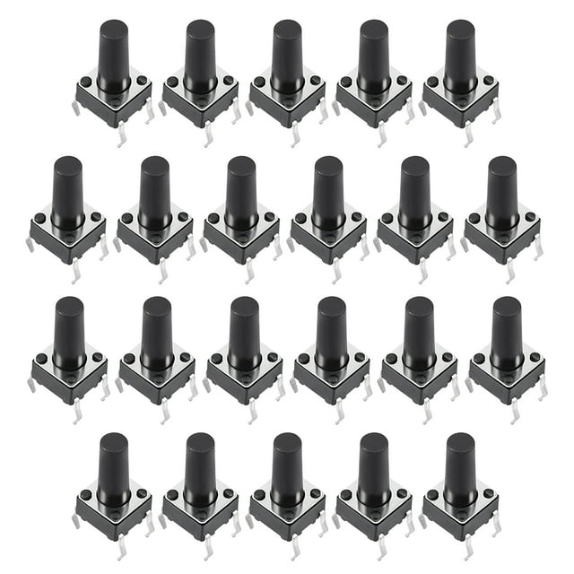 Interruptor de botón táctil momentáneo DIP de 6x6x12 mm, 26 piezas