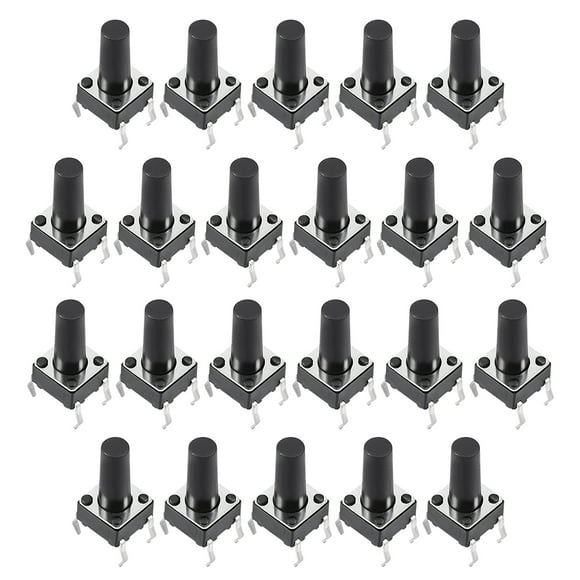 Interruptor de botón táctil momentáneo DIP de 6x6x12 mm, 26 piezas