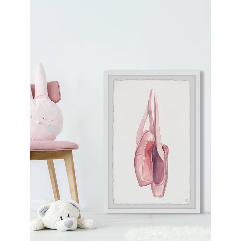 Free Shipping! Marmont Hill Pink Ballet Shoes Framed Wall Art