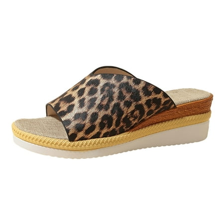 

Jungdeepe Women s Summer Lucks Slippers for Women Sock Booties Slippers for Women for Women Slippers Hard Soles Womens Fuzzy Slippers Sandals Leopard Open Toe Slippers Womens 11