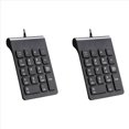 thumbnail image 2 of 2X Mini USB Wired Numeric Keypad Numpad 18 Keys Digital Keyboard for Accounting Teller Laptop Windows Android (Black),2 x Wired Keyboard,black, 2 of 10