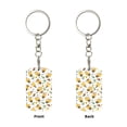 thumbnail image 2 of Goofa Bee and Flowers Printed Rectangular Metal Keychain Bag Charm Floral Charm for Purse Keys Metal Keyring Gift for Women Accessories, 2 of 7