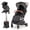 Black, variant on ELLEGNT Baby Stroller, Lightweight Portable Kids Stroller with One-Hand Fold, Adjustable Backrest, Extendable Canopy, Footmuff, Storage Basket and Cup Holder for Newborns and Toddlers in Pink