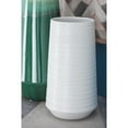 thumbnail image 2 of DecMode 12" Ribbed White Porcelain Ceramic Vase, 2 of 6
