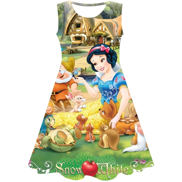 Vestido de Blancanieves para niñas de Disney, traje de cumpleaños, disfraz de niña elegante para niños, ropa de fiesta para niñas de 2, 3, 4, 5, 6 y 10 años, vestido de Blancanieves 4T Gao Jinjia LED
