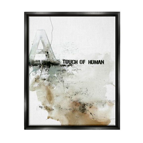 Stupell Industries Urban Abstract Style Typography Collage Graphic Art Jet Black Floating Framed Canvas Print Wall Art, Design by Design Fabrikken