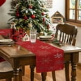 thumbnail image 4 of Winter Christmas Gold Snowflakes Table Runner 13x60in Non-Slip Cotton Linen Table Runners, Red Dresser Scarves TableRunner for Dinner Kitchen Dining Wedding Party, 4 of 9