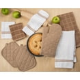 thumbnail image 6 of (4 pack) Mainstays 8-Piece Cotton Kitchen Towel, Dishcloth, Oven Mitt, and Pot Holder Set, Brown, 6 of 6