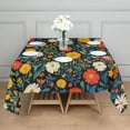thumbnail image 3 of Pioneer Flower Floral Print Pattern Square Tablecloth,Waterproof Square Table Cover,Wipeable Spillproof Washable Table Cover for Home Kitchen Party Decor 52"x52"(132x132cm), 3 of 6