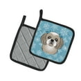 thumbnail image 2 of Snowflake Gray Silver Shih Tzu Pair of Pot Holders, 2 of 3