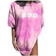 thumbnail image 4 of Busydd Womens Summer Tops Floral Gradient Short Sleeve Crewneck Tie-dye T-shirts Soft Comfy Fashion Flowy Blouses Basic Casual Loose Fit Tees Dressy Tops for Women, 4 of 9