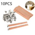 thumbnail image 1 of 10PCS Wood Candle Wicks with Iron Stand Candle Cores Natural Environmental Friendly Wick for Candle Making Soy Parffin Wax Wick, 1 of 5