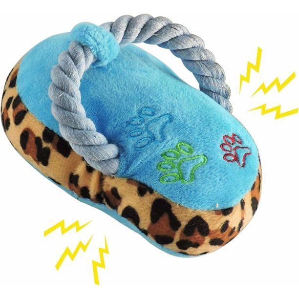 Juguete de cuerda chirriadora para perros, juguete de felpa duradero, juguete de algodón suave, juguete para masticar con forma de zapato, juguete interactivo para perros pequeños y medianos TUNC Sencillez