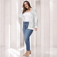 thumbnail image 5 of Women's Plus Size Sequin Bomber Jacket - 1X, Silver, 5 of 6