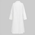 thumbnail image 4 of VONDA Women's Lapel Long Sleeve Buttons Dress Casual Dress, 4 of 11