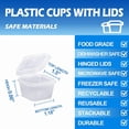thumbnail image 2 of RIKICACA 1 oz Square Plastic Containers with Lids(100 Pack), 1oz Clear Condiment Cups with Lids, Small Portion Sauce Cups for Salad Dressing, Lunch, 2 of 7