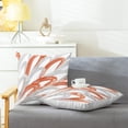 thumbnail image 4 of Throw Pillow Cases Pack of 2 Cozy Fleece Two-Tone Abstract Feather Decorative Cushion Covers for Couch Bed Sofa Farmhouse Decoration 20 X 20 Inches Burnt Orange Grey, 4 of 6