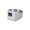 Silver Blue, variant on Men's Stainless Steel Simple Creative Square Solid Matte Finish Glossy Red Crystal Gemstone Inlay Ring Wedding Band Silver Size 8