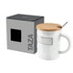 thumbnail image 4 of Paquete con 24 piezas de Taza de cerámica mate con tapa y cuchara blanco 7 x 10.2, 4 of 6