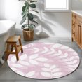 thumbnail image 2 of Lavender Leaves Round Area Rug 4 FT, Non Slip Indoor Outdoor Rug, Farmhouse Botanical Branch Vintage Modern Washable Soft Circular Carpet Non-Shedding Floor Mat for Coffee Table Nursery Foyer Balcony, 2 of 7