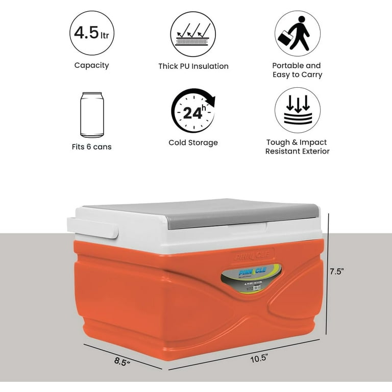 Pinnacle Thermoware 4.5L Hard Cooler, Portable Ice Chest for Road