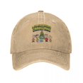 thumbnail image 3 of Gorra de béisbol para hombre con diseño especial de Navidad de Peanuts, Charlie Brown y Snoopy, de mezclilla desgastada, gorra de béisbol suave sin estructura, 3 of 5
