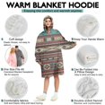 thumbnail image 5 of Wearable Oversized Blanket,Brown Geometric Triangle Diamond Pattern Wearable Blanket Hoodie for Adults,Cozy Hooded Blankets with Super Pockets,Super Warm Fuzzy Pullover for Women & Men, 5 of 6