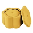 thumbnail image 3 of S-HOME Set of 2 Ottoman with Storage,Flower Shape Petal Ottoman,Upholstered Velvet Storage Ottoman Bench, 3 of 8