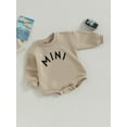 thumbnail image 3 of Bagilaanoe Newborn Baby Girl Boy Oversized Romper Sweatshirt Long Sleeve Bodysuits Letter Print Pullover 3M 6M 12M 18M Infant Casual Tee Tops, 3 of 9