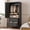 Black, variant on Demi Bonn 71" Tall Metal Wardrobe Cabinet with 2 Drawers and Hanging Rod, 2 Doors Armoires with Shelf for Bedroom, Office, Entryway, White