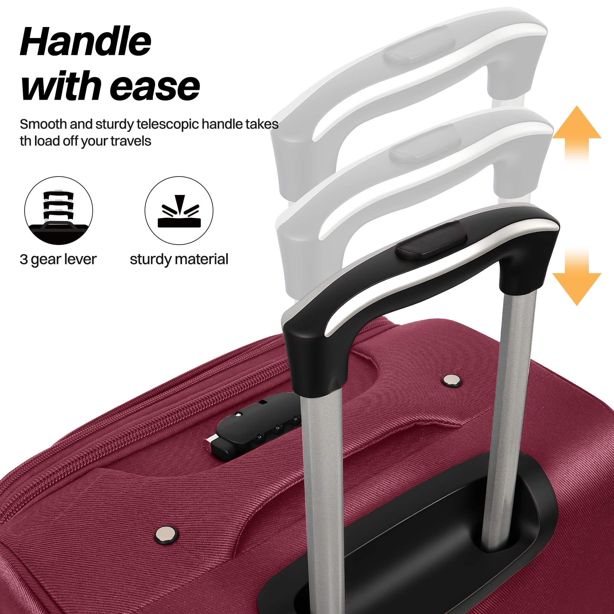 New York Xpress 2-Piece Softside Luggage Set Lightweight Expandable Spinner Suitcase, 20" Carry-on & 28" Checked, Burgundy/Grey, WD8815