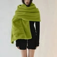 thumbnail image 2 of Ediodpoh Ladies Fashion Casual One Large Pocket Lamb Wool Warm Shawl Scarf for Outdoor and Home Use Light Green, 2 of 6