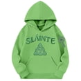 thumbnail image 4 of Girls St. Patrick's Day Hoodless Hoodies Sweatshirt With Slanite Letter Print Hooded Pocket Pullover Green 3 Y-4 Y, 4 of 4