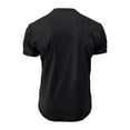 thumbnail image 4 of Defitshape Men's Cotton Henley Shirt Short Sleeve Slim Fit T Shirt Solid Basic Summer Top Cool Casual Fashion Thin Lightweight Tee Black Small, 4 of 5