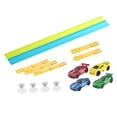 thumbnail image 2 of Pista de carreras flexible para niños con 4 autos de carrera para niños de 3 años o más. Diversión DIY versátil. Azul y verde, 2 of 9