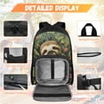 thumbnail image 4 of Bulopur Green Sloth Print Kids Backpack Set 4 Pcs Breathable Kids School Bag with Lunch Bag, Pencil Case and Water Bottle Cover for Rainforest Animal Lover Kids, 4 of 8