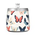 thumbnail image 7 of Yayeee Ashtray with Lid for Cigarette Smokeless Stainless Steel Home Ash Holder, Beige Butterflies, 7 of 7