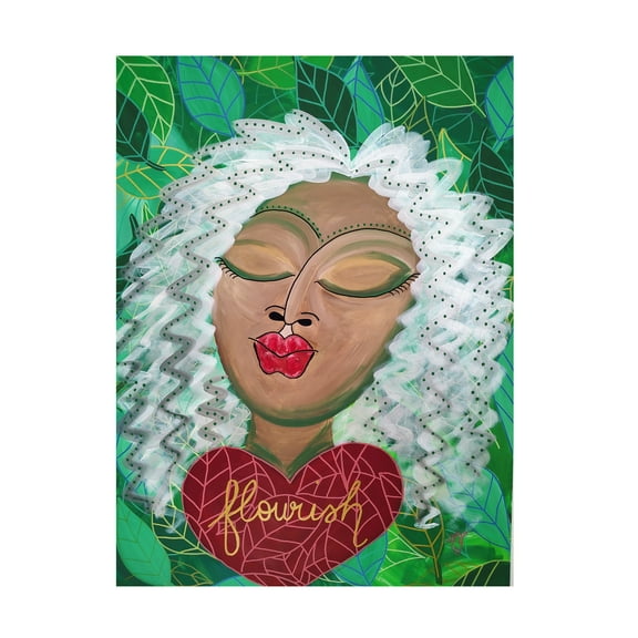 Canvas Wall Art - Rev. Dr. Angela Yarber 'Goddess of Flourishing' Wall Art for Living Room, Bedroom, or Office Décor by Trademark Fine Art - 14 x 19 Inches