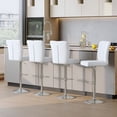 thumbnail image 4 of StnTalk 4-Piece Swivel Adjustable Bar Stools Set, PU Leather Counter Height Bar Chairs with 360° Rotation, Height Adjustable 24.8''–33.4'', Metal Base for Kitchen Island & Home Bar, 4 of 7