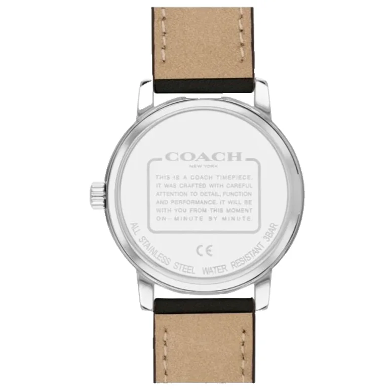 Coach Grand 14503847 Star Signature Black Dial Leather Strap 36MM