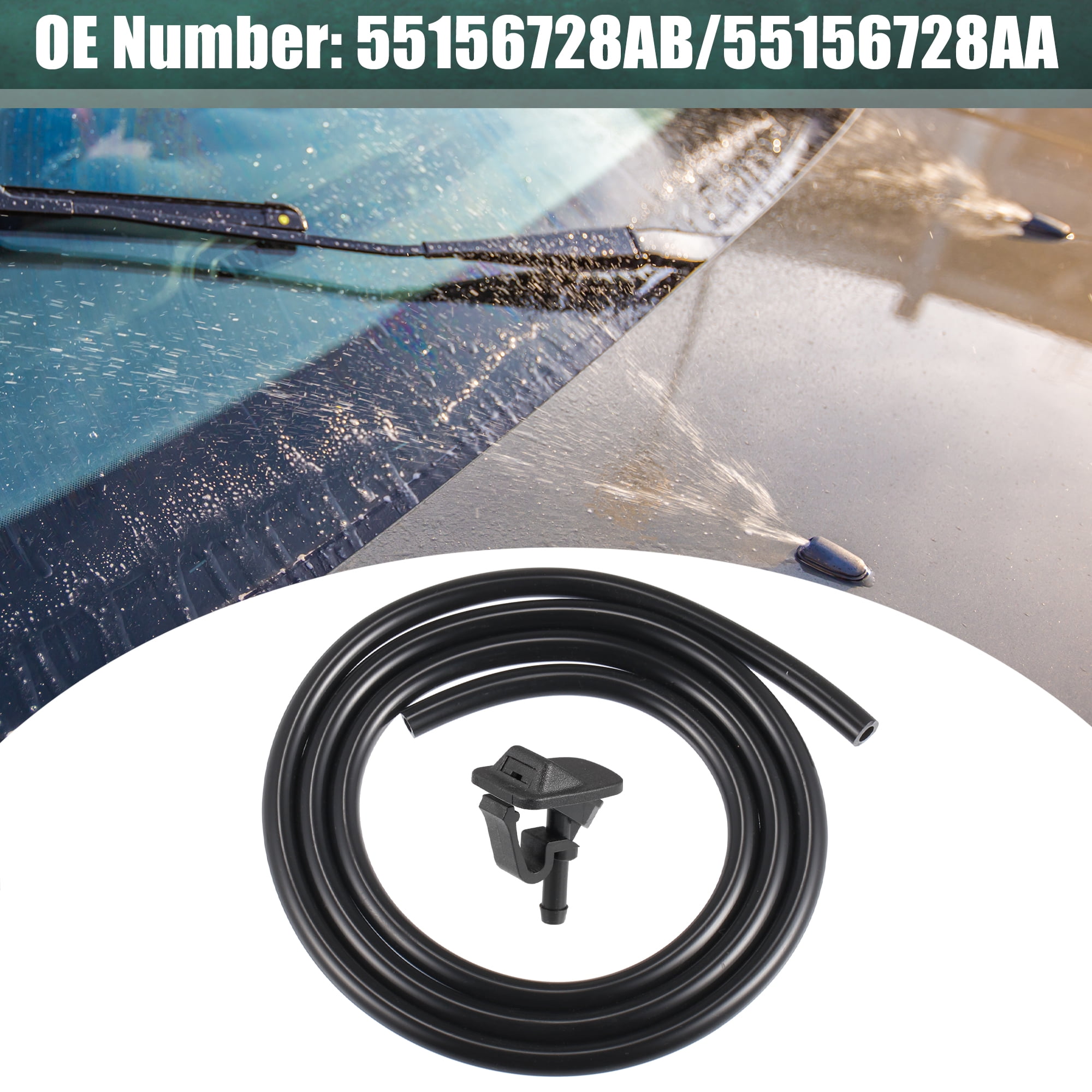 Unique Bargains Windshield Wiper Washer Nozzle Kit Fit for Jeep Wrangler 2002-2012