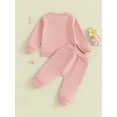 thumbnail image 4 of Bagilaanoe 2PCS Toddler Baby Girl Pants Set Flower Embroidery Long Sleeve Sweatshirt Tops + Sweatpants 3M 6M 12M 18M 24M 3T Kids Casual Sweatsuits, 4 of 9