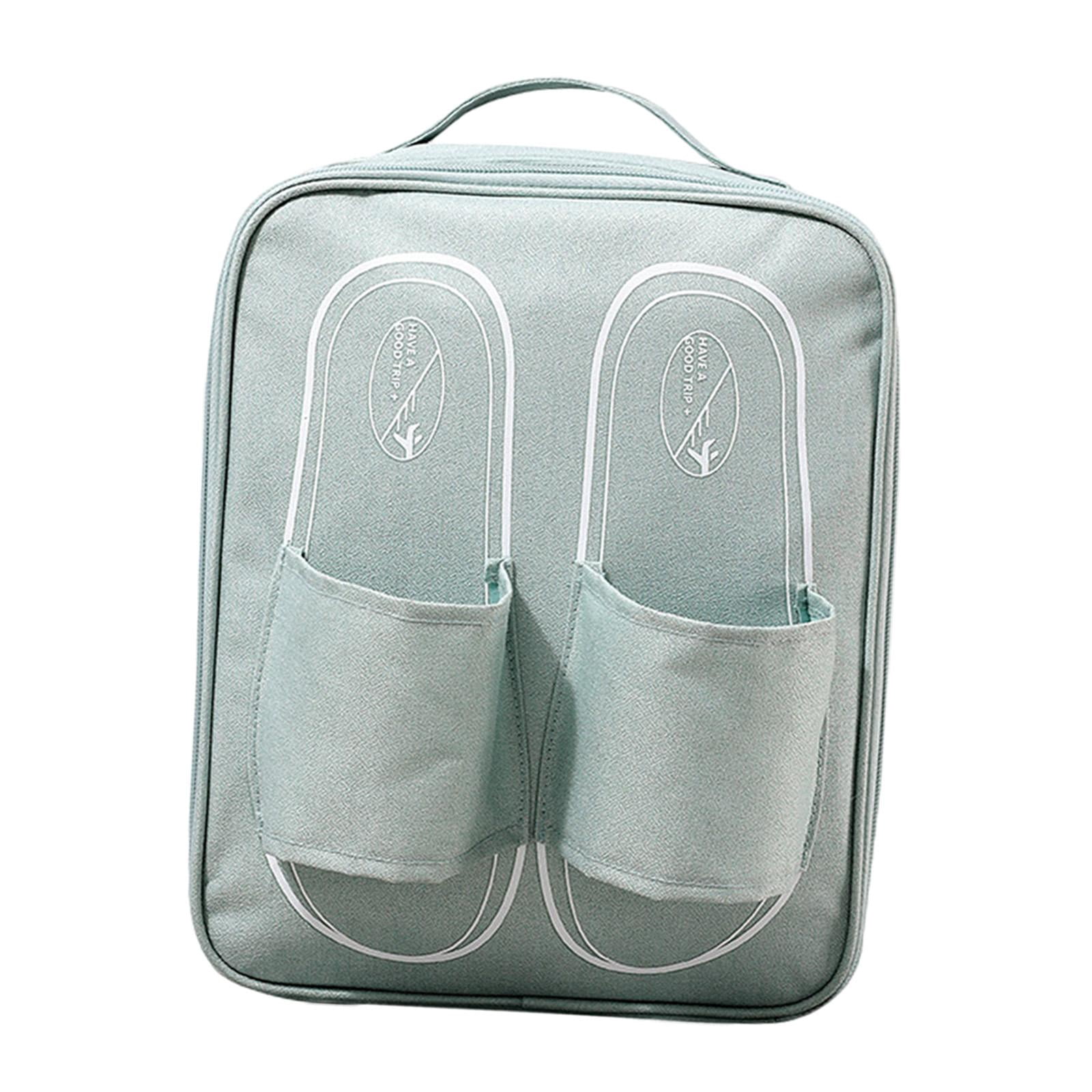 ASANMEYO 5-Pack XL Travel Shoe Bags - Waterproof Nylon Shoe Organizers With Handles & Zipper, Beige
