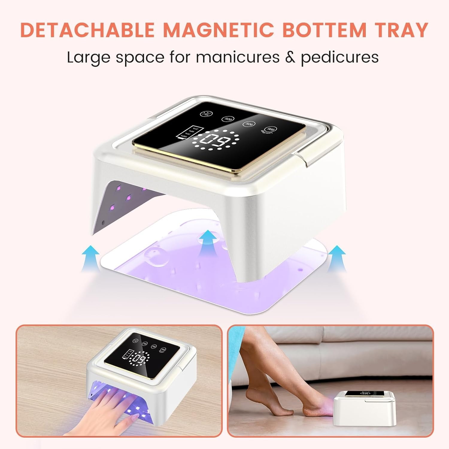 UV Nail Lamp 108W, UV Light for Gel Nail Polish, Cordless LED Nail Lamp with 36 Beads & Touch Display, Nail Light with 4 Timer Modes & Auto Sensor, Fast Curing Nail Dryer for Salon & Home