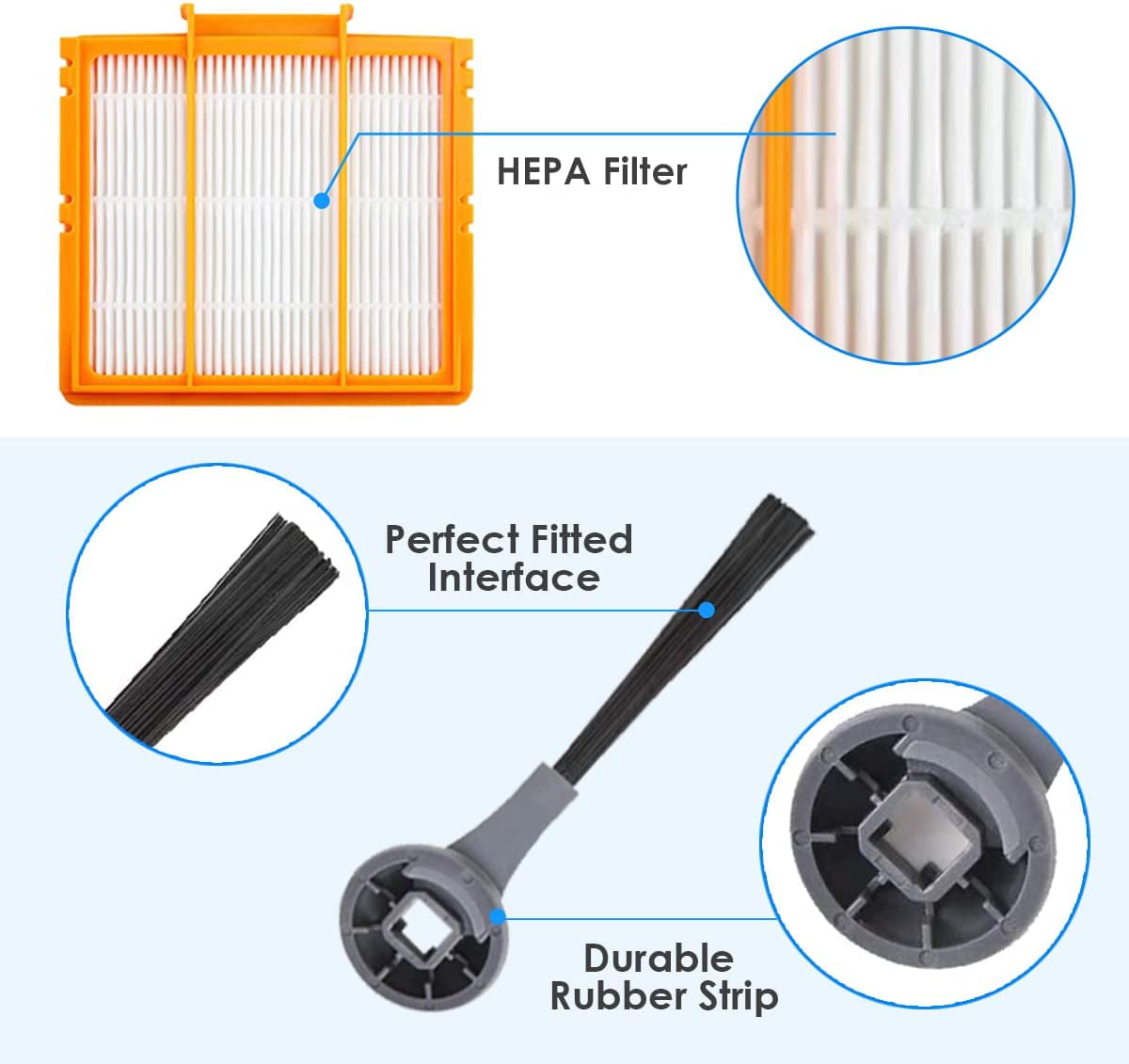FDSF for R1 Vacuum Cleaner Accessories,Main Brush Side Brush Hepa Filter  Dust Bags Vacuum Cleaner Parts