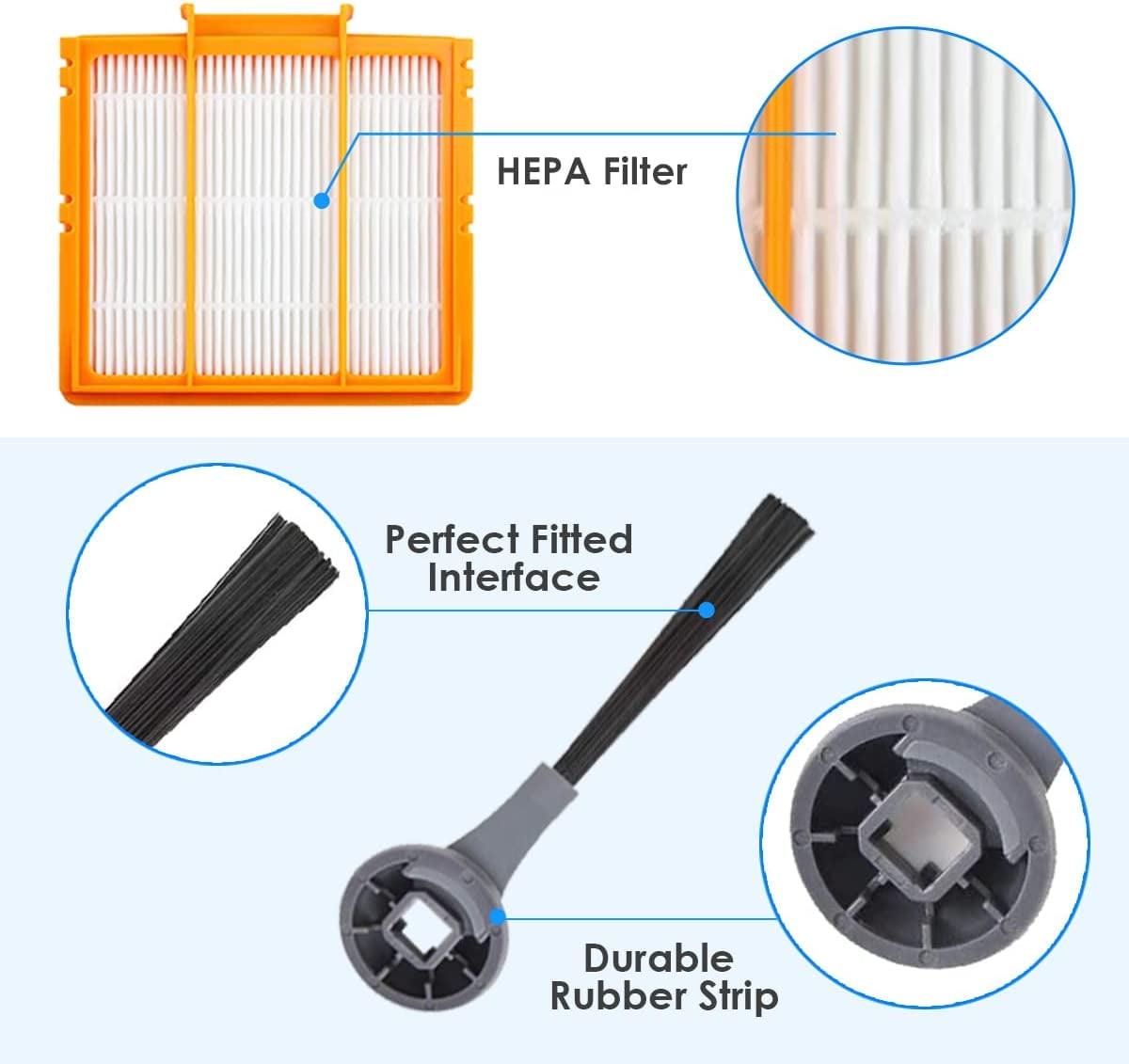 FDSF for R1 Vacuum Cleaner Accessories,Main Brush Side Brush Hepa Filter  Dust Bags Vacuum Cleaner Parts